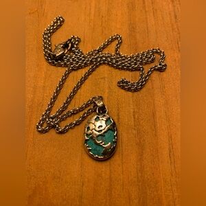 Clocks and colours Turquoise Pendant Necklace